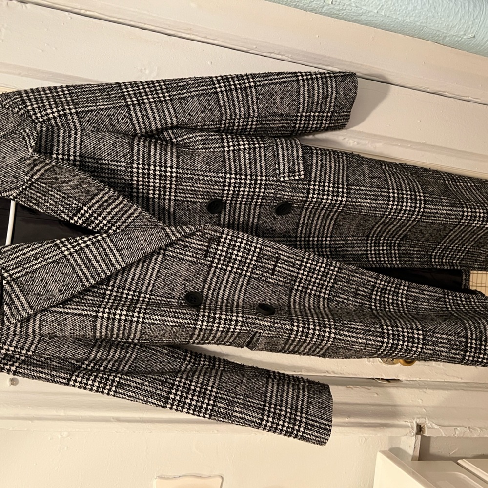 Express plaid trench coat